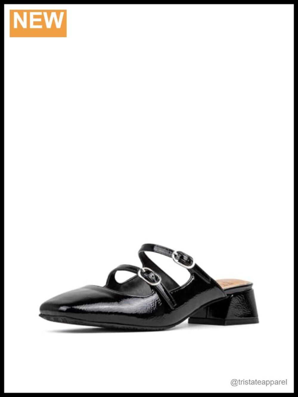 Faux Leather Mary Jane Mule Low Block Heel Memory Foam Business Casual